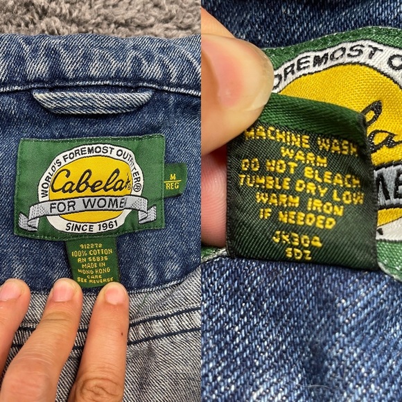 Cabela’s cotton blue denim jean long sleeve button down jacket coat size M - Picture 17 of 17